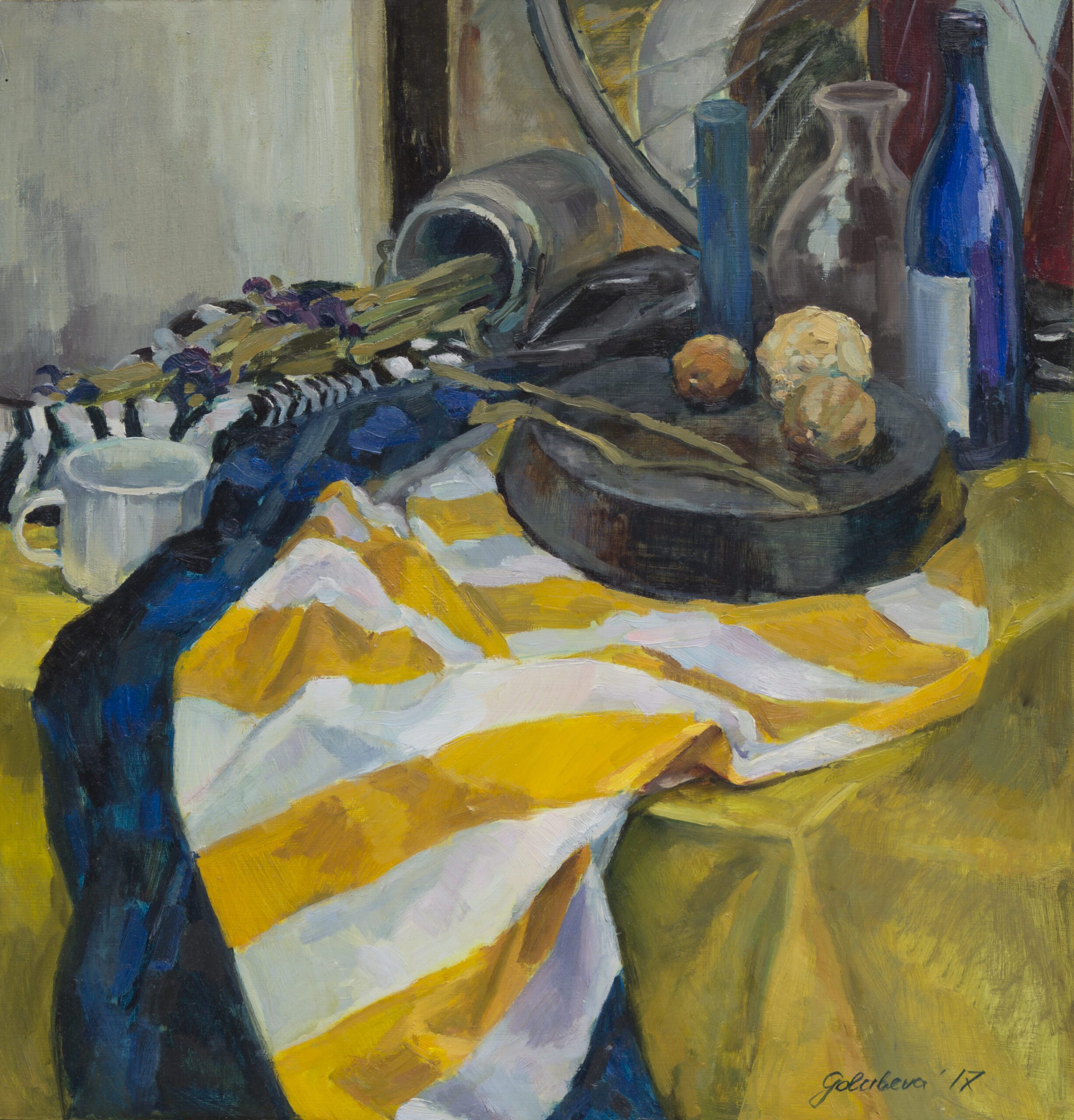 Striped still life 2017 59×57 cm