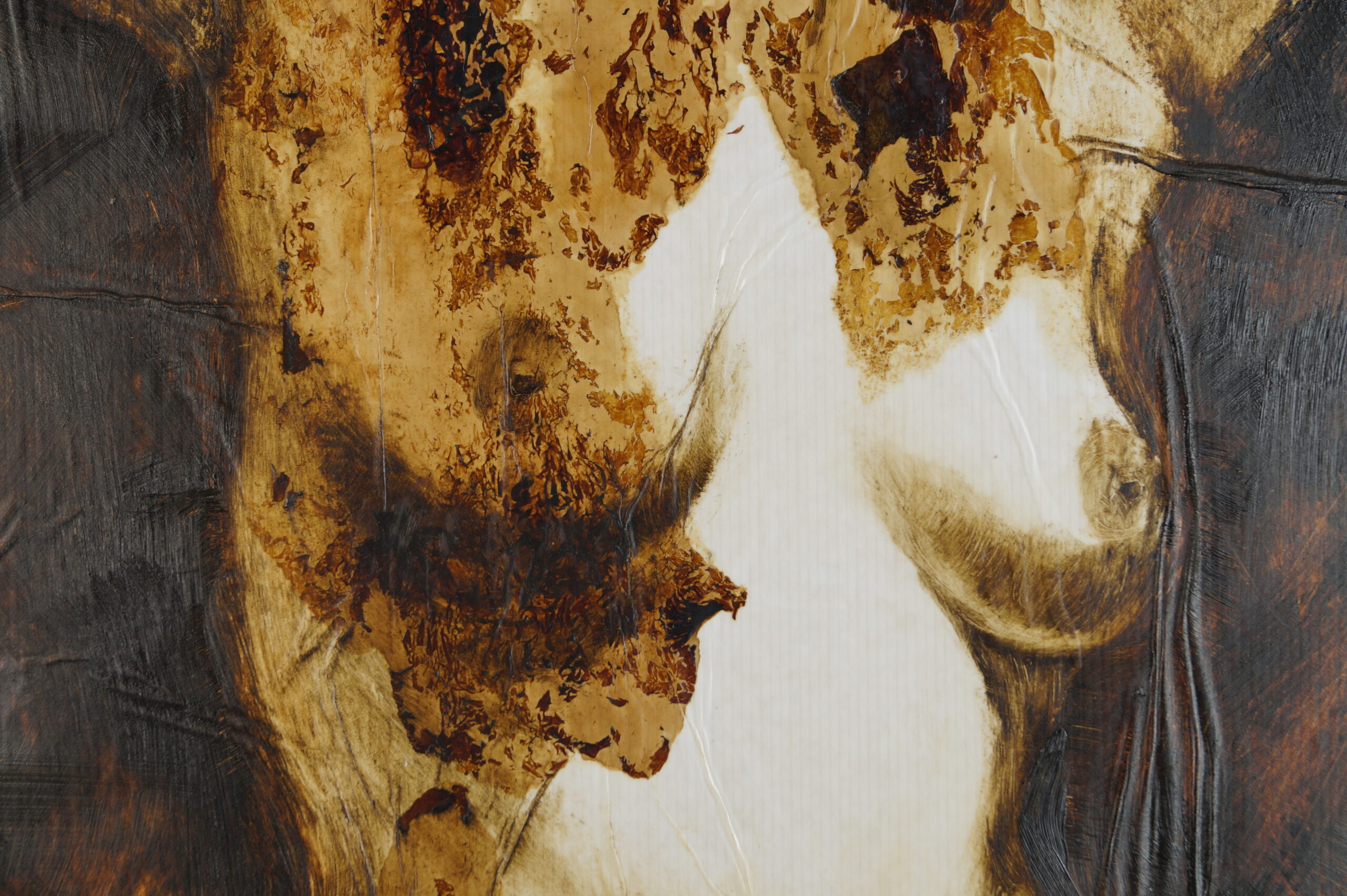 Eve 2025 fungi oil paper wood 103x71cm / Micopainting / Zoja Golubeva