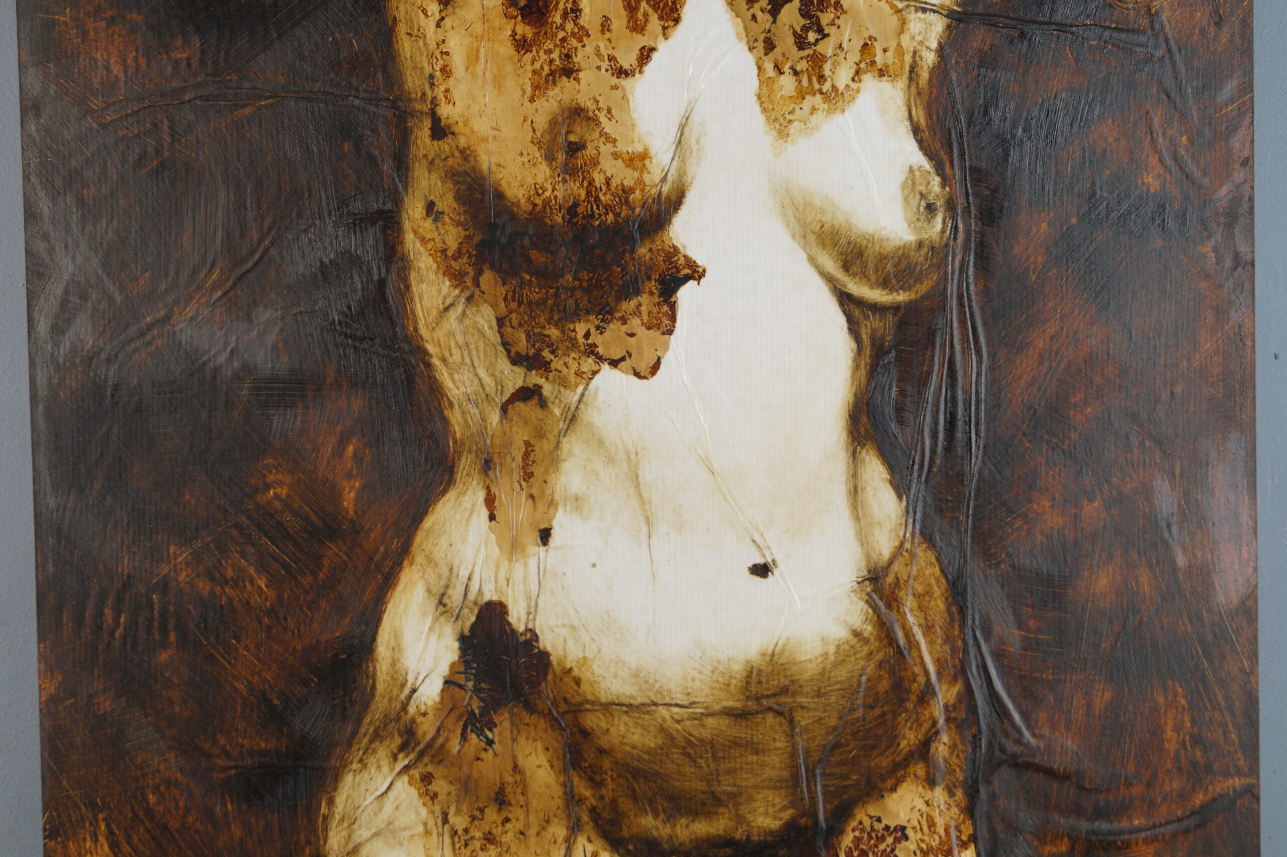Eve 2025 fungi oil paper wood 103x71cm / Micopainting / Zoja Golubeva