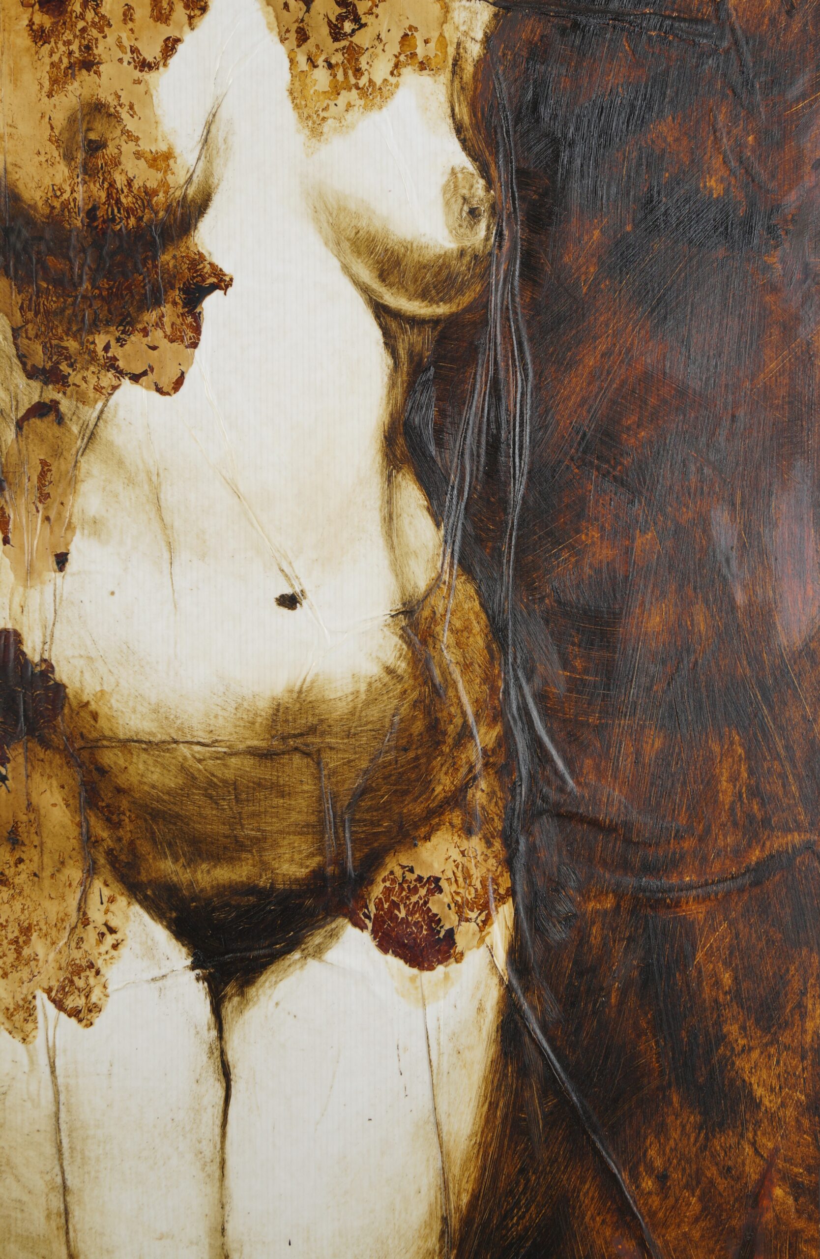Eve 2025 fungi oil paper wood 103x71cm / Micopainting / Zoja Golubeva