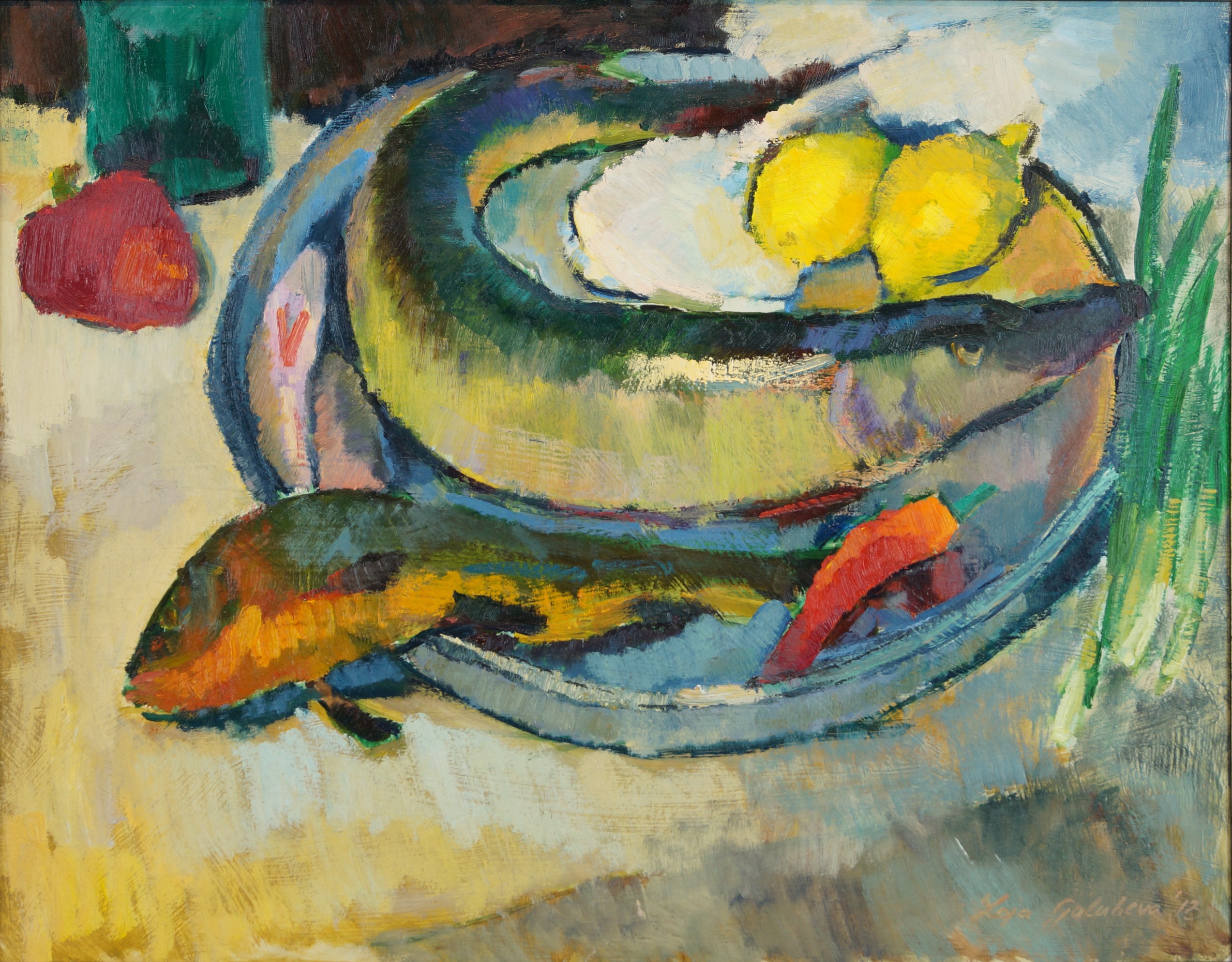 Pike Lidaka_2013 Oil on wood 50x60cm Zoja Golubeva