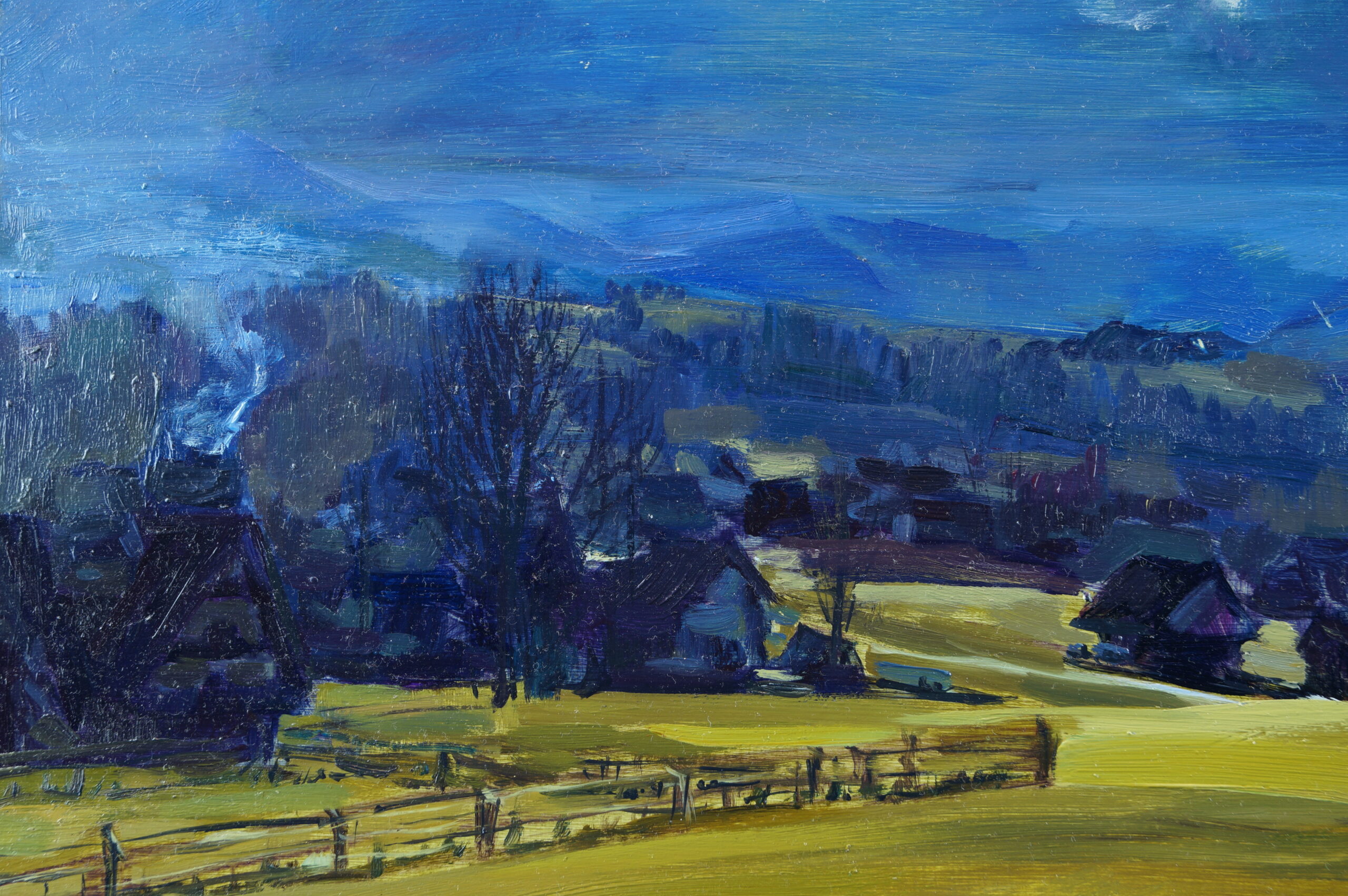 ZZ Mountain village Zakopane 2017 80×46 cm, oil, wood Zoja Golubeva (16)