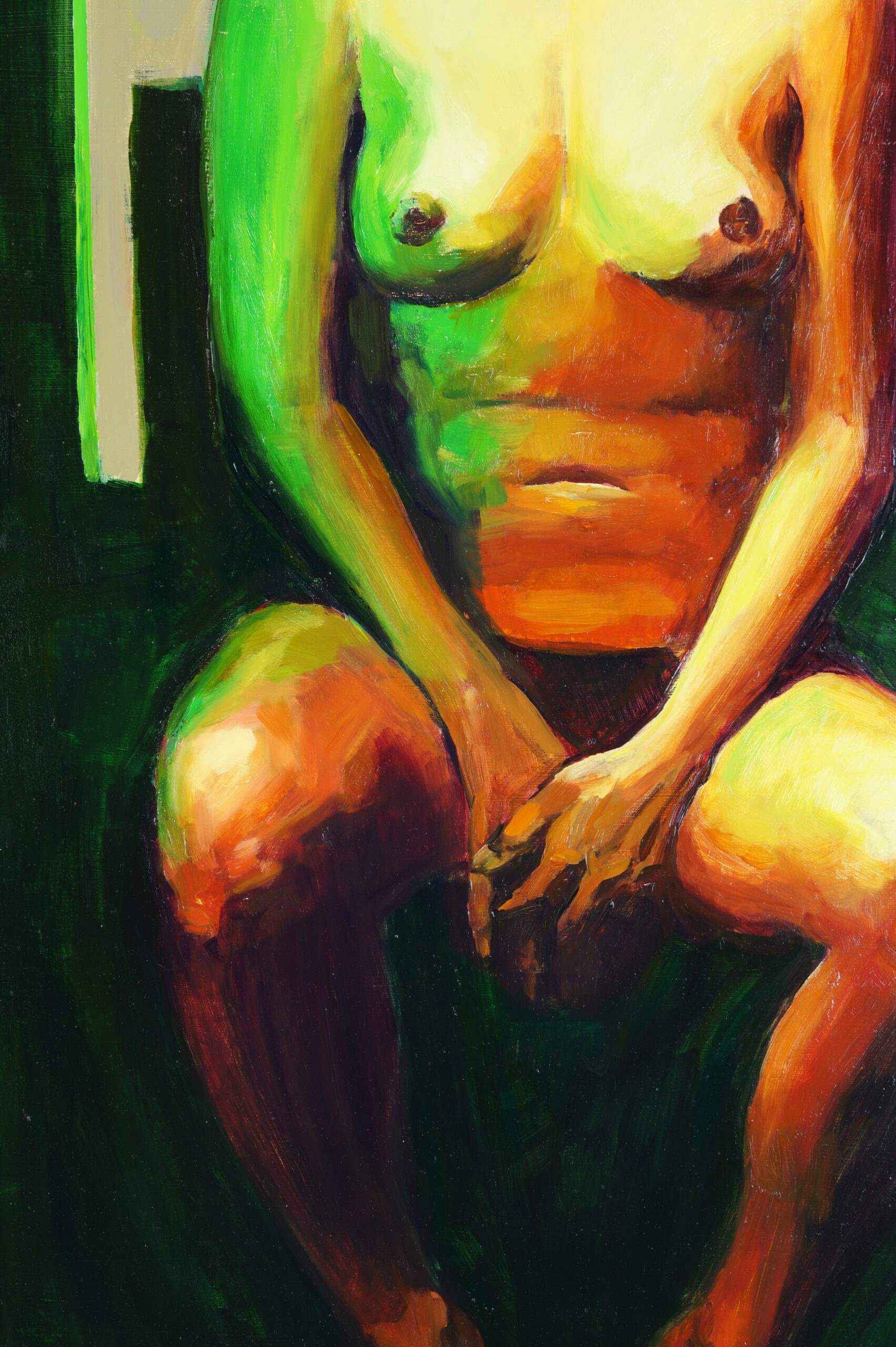 Nude Model Red Green 2017 oil wood 115х62см (37)