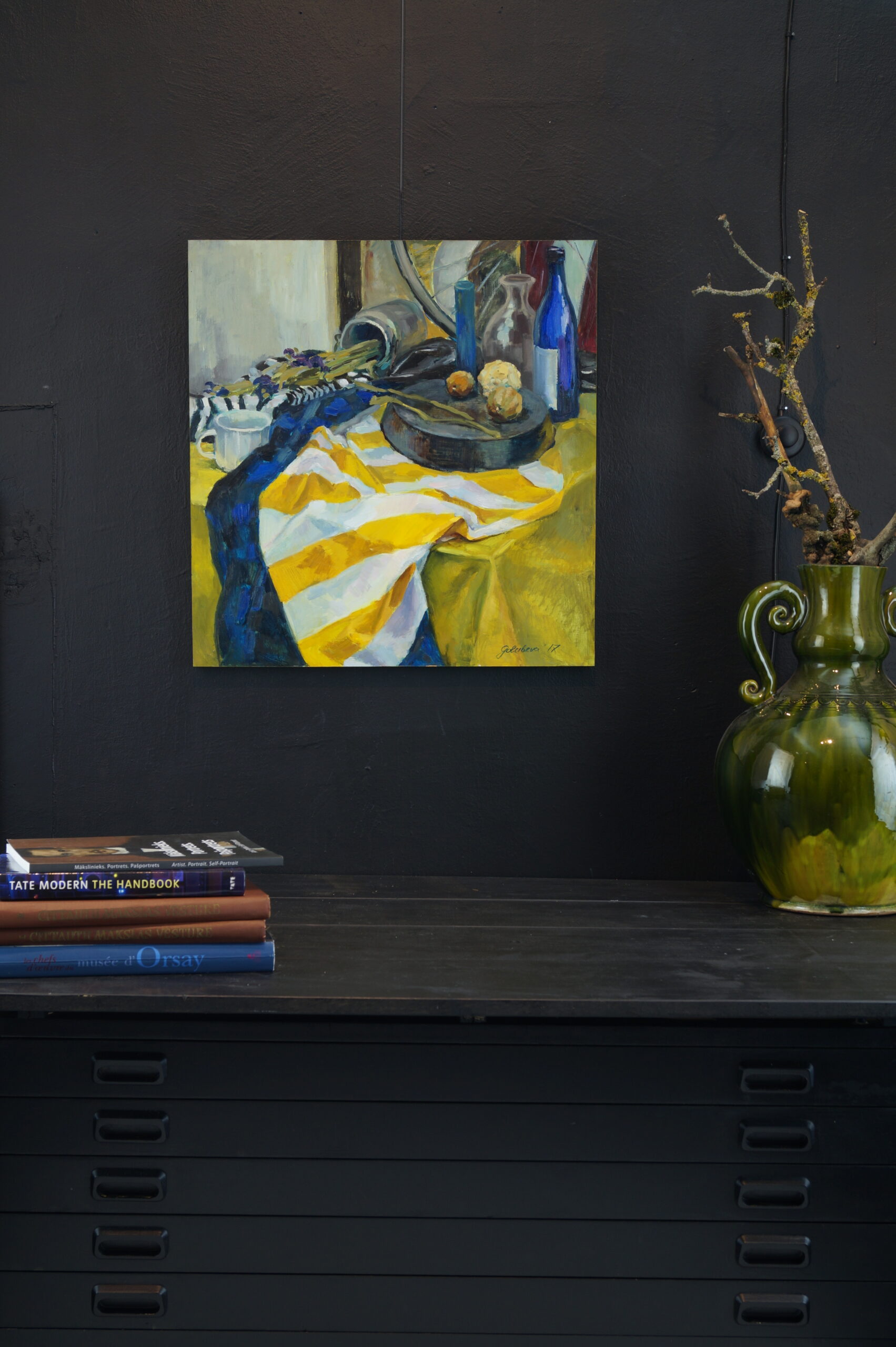 ZZ Striped still life 2017 59×57 cm oil, wood Zoja Golubeva (21)