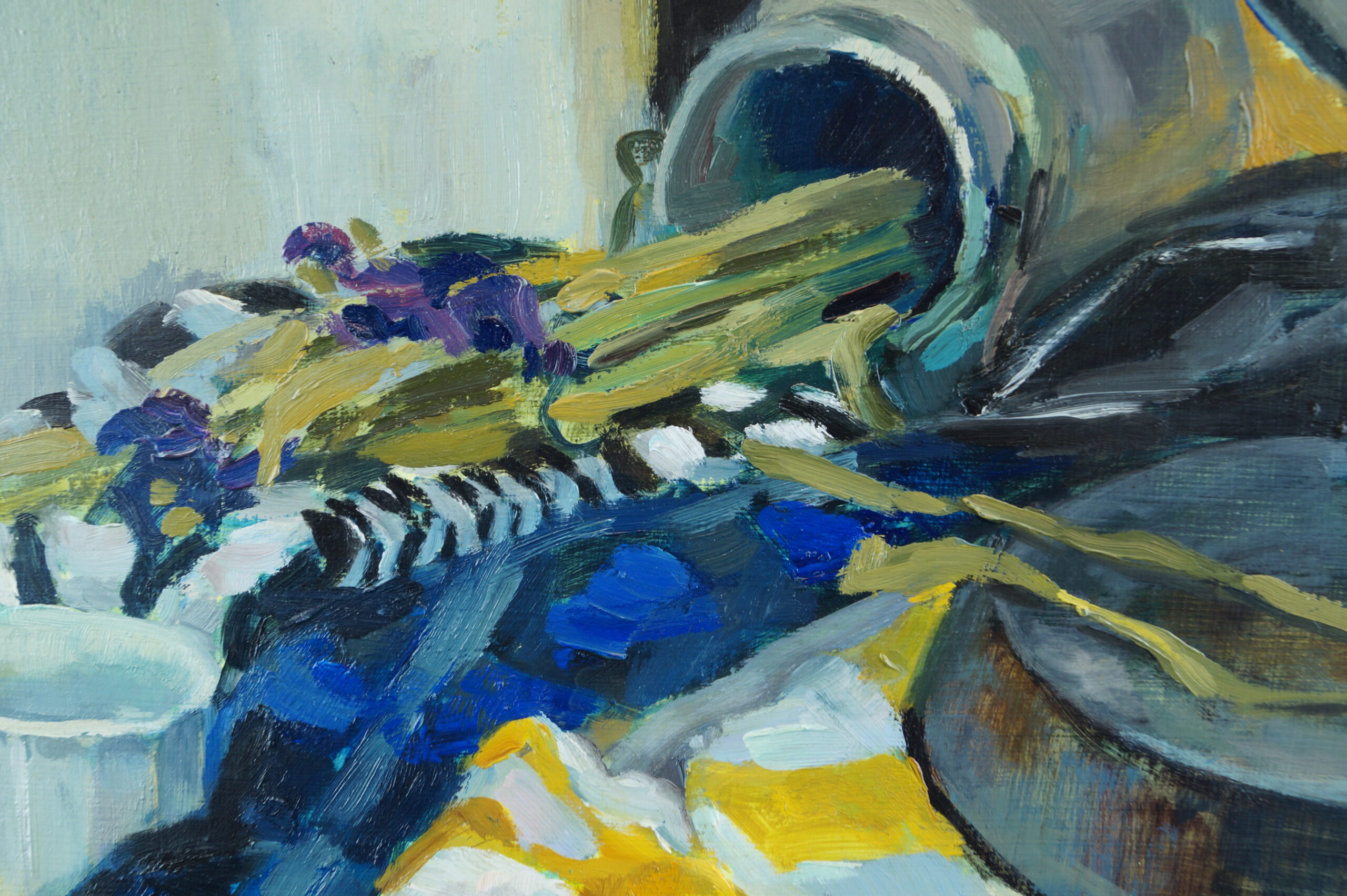 ZZ Striped still life 2017 59×57 cm oil, wood Zoja Golubeva (34)