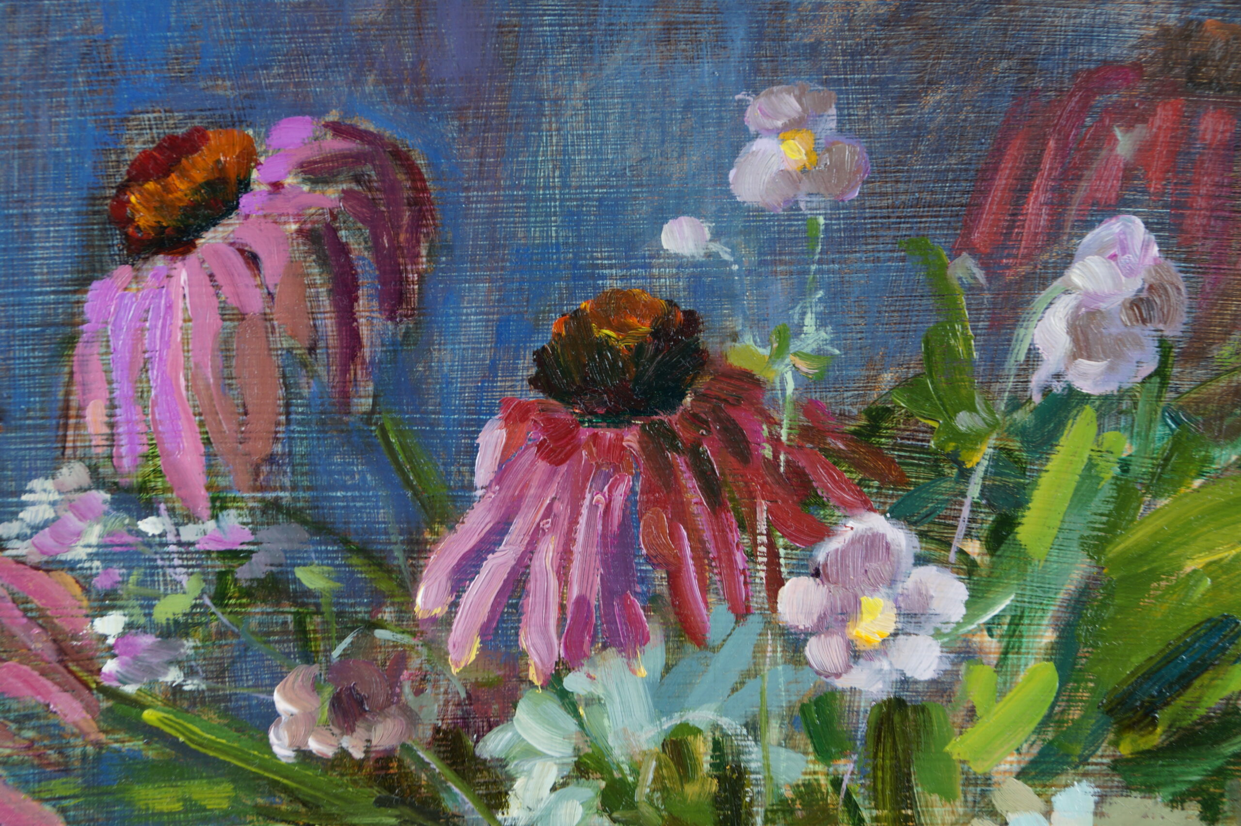 ZZ Summer flowers 2016 oil, cardboard, 55x54 cm, Zoja Golubeva FRAMED (29)